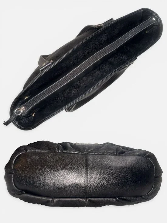 The Sak Torrance Tote Black Pebbled Leather Shoulder Bag Double Handles Zip Top - Picture 6 of 9